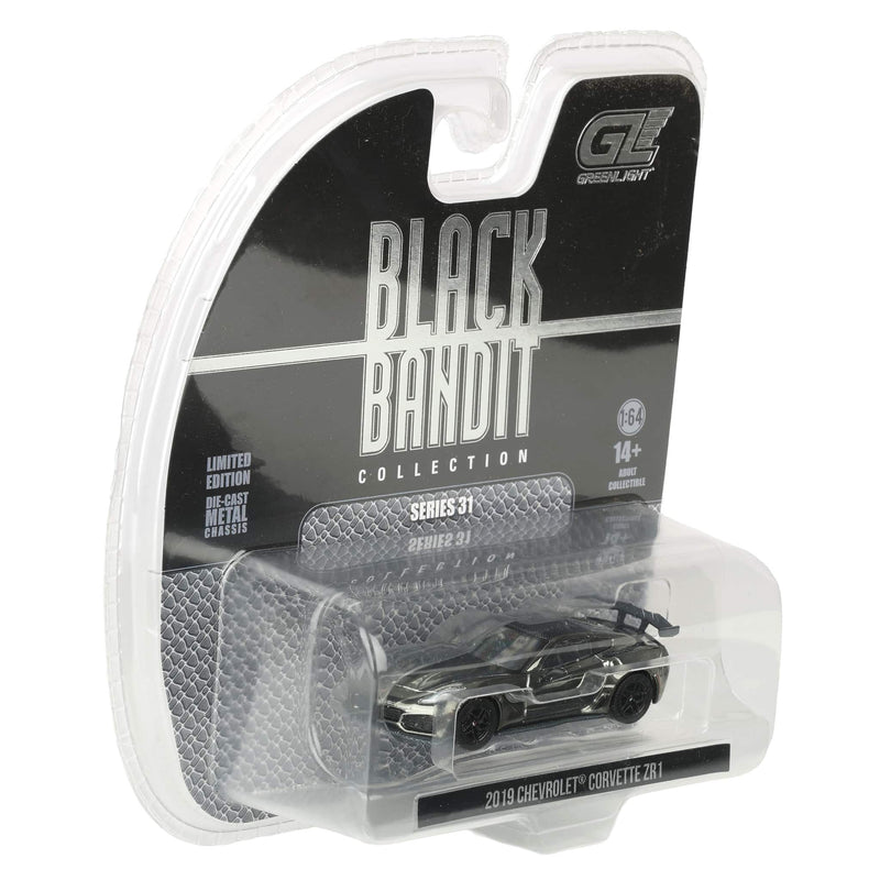 Charcoal Chrome Chase Unit ~ 1/64 2019 Chevrolet Corvette ZR1 Hard Top, Black Bandit Series 31