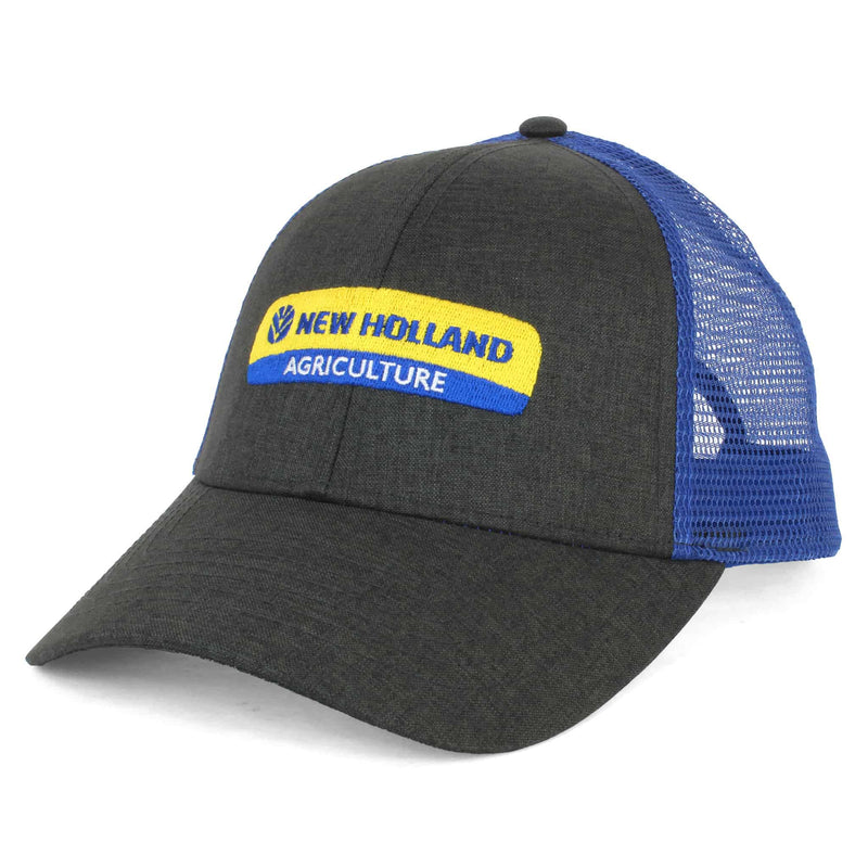 New Holland Heather Gray Twill Cap with Blue Mesh Back