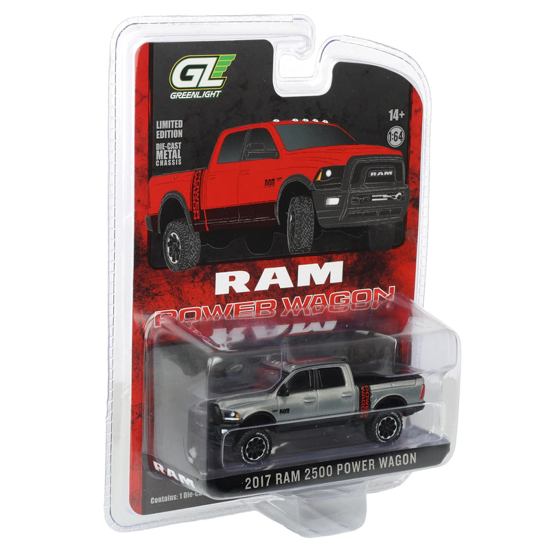 Raw Chase Unit ~ 1/64 2017 Ram 2500 Flame Red Power Wagon Pickup Truck by GreenLight Collectibles