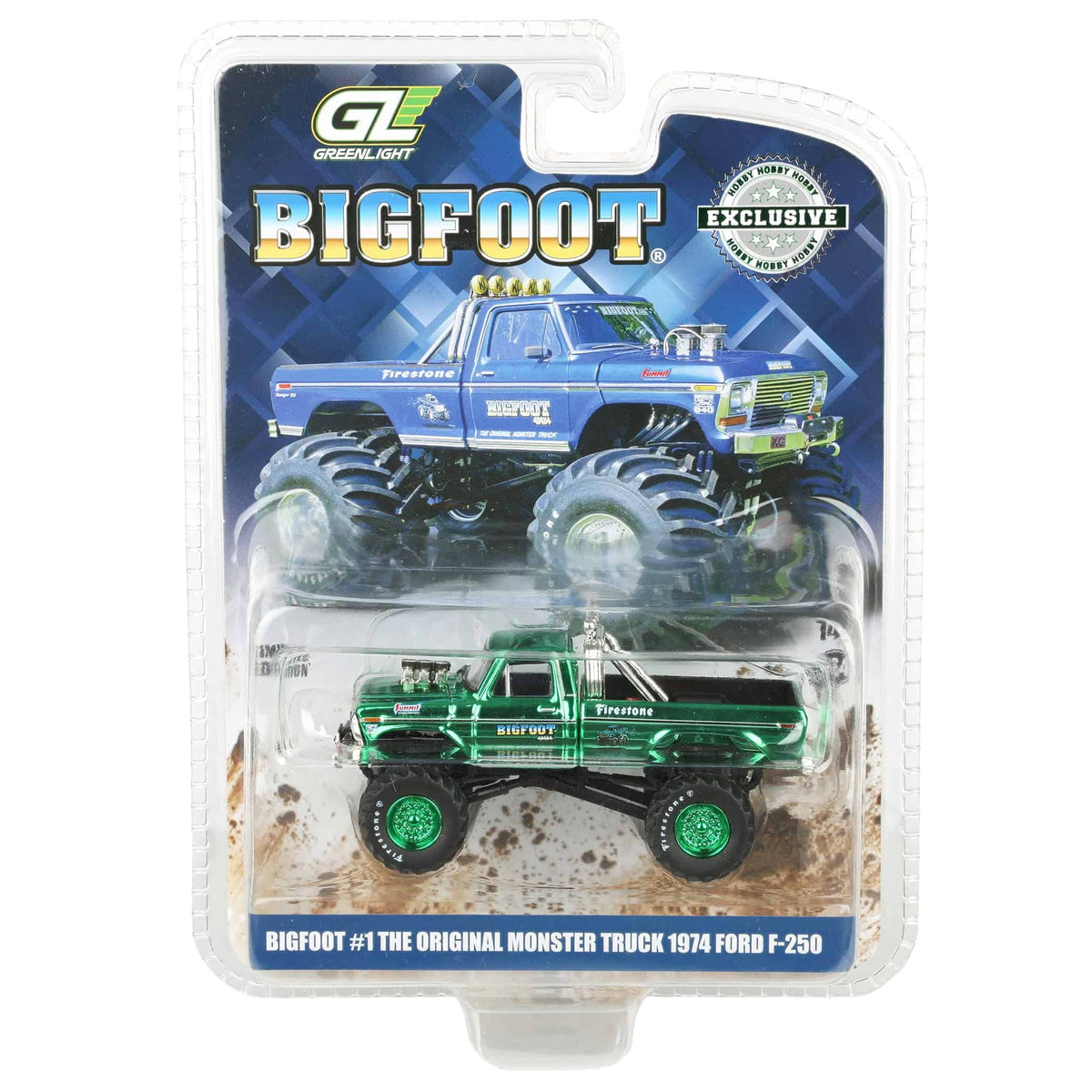 Green Chrome Chase Unit ~ 1/64 1974 Ford F-250 Big Foot #1
