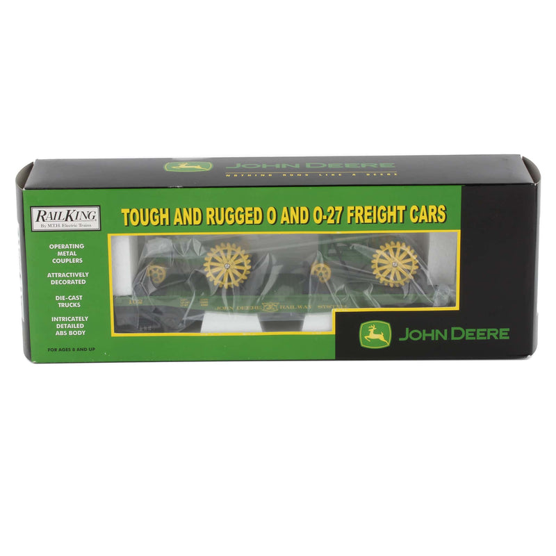 O Scale John Deere Flat Car (#102) with (2) Model "A" Tractors by M.H.T. Electric Trains
