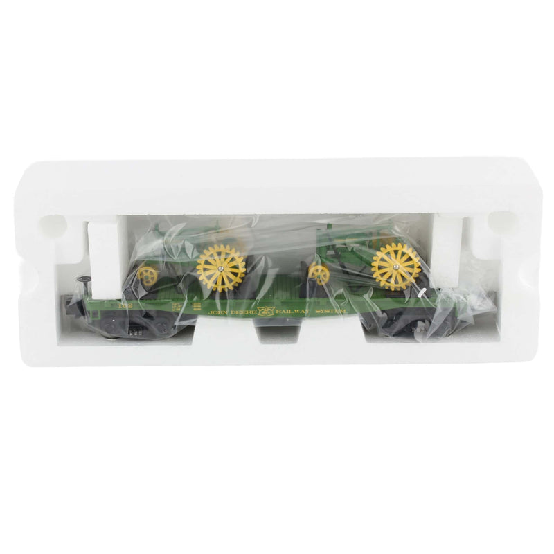 O Scale John Deere Flat Car (#102) with (2) Model "A" Tractors by M.H.T. Electric Trains