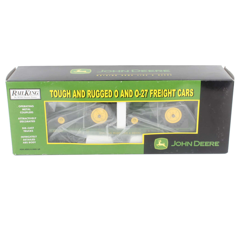 1/48 O Scale John Deere Flat Car #42303 with (2) John Deere 4330 Tractors by M.T.H. Electric Trains