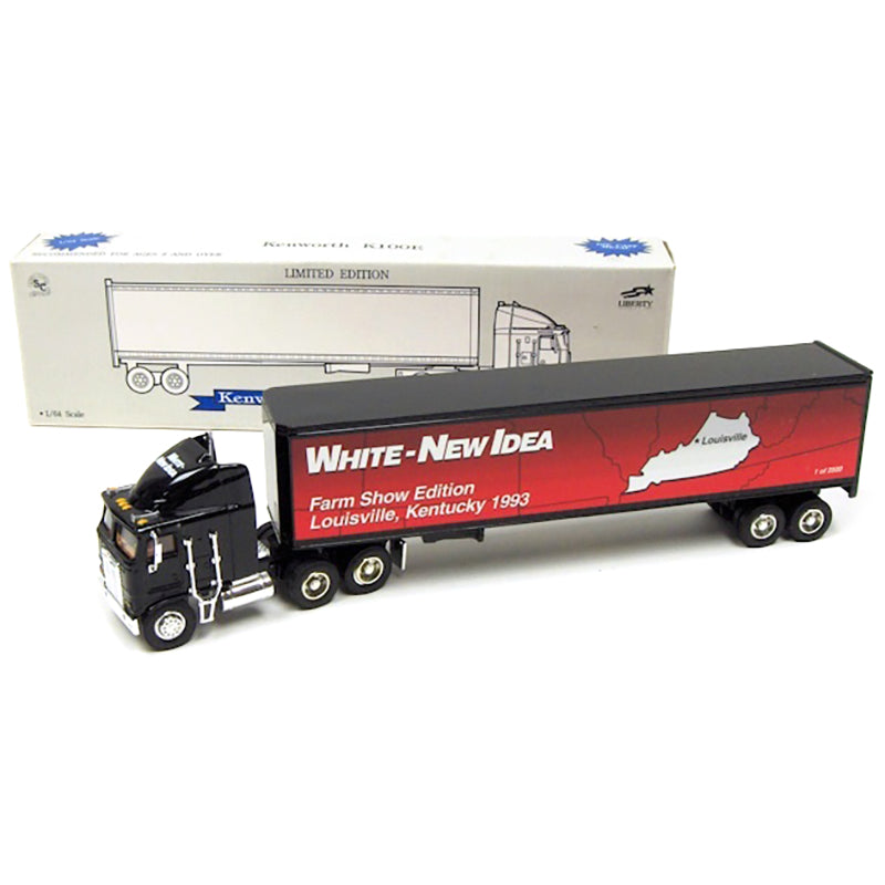 1/64 Kenworth K100E White-New Idea Semi, 1993 Louisville Farm Show Edition Bank