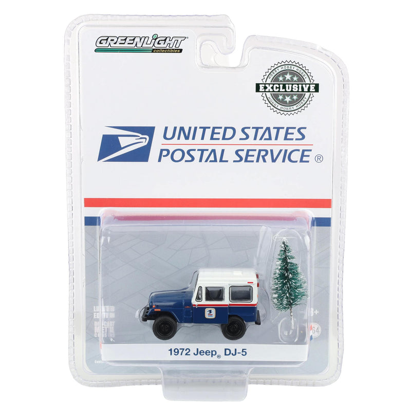 1/64 1972 Jeep DJ-5 USPS Vehicle with Christmas Tree Accessory Hobby Exclusive by GreenLight Collectibles
