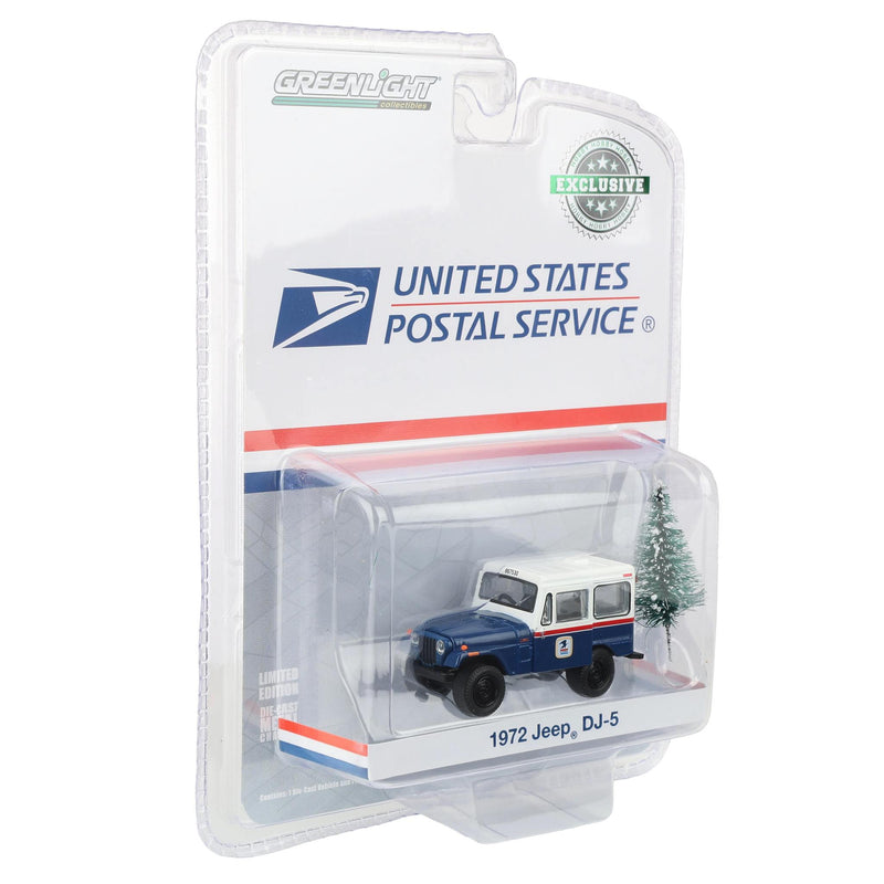 1/64 1972 Jeep DJ-5 USPS Vehicle with Christmas Tree Accessory Hobby Exclusive by GreenLight Collectibles
