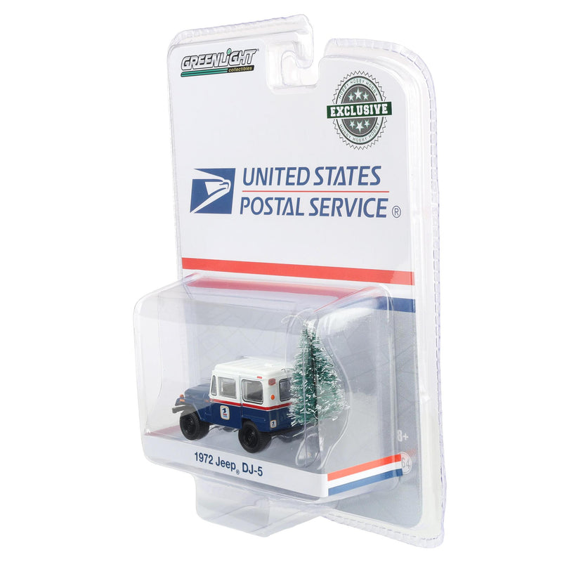 1/64 1972 Jeep DJ-5 USPS Vehicle with Christmas Tree Accessory Hobby Exclusive by GreenLight Collectibles