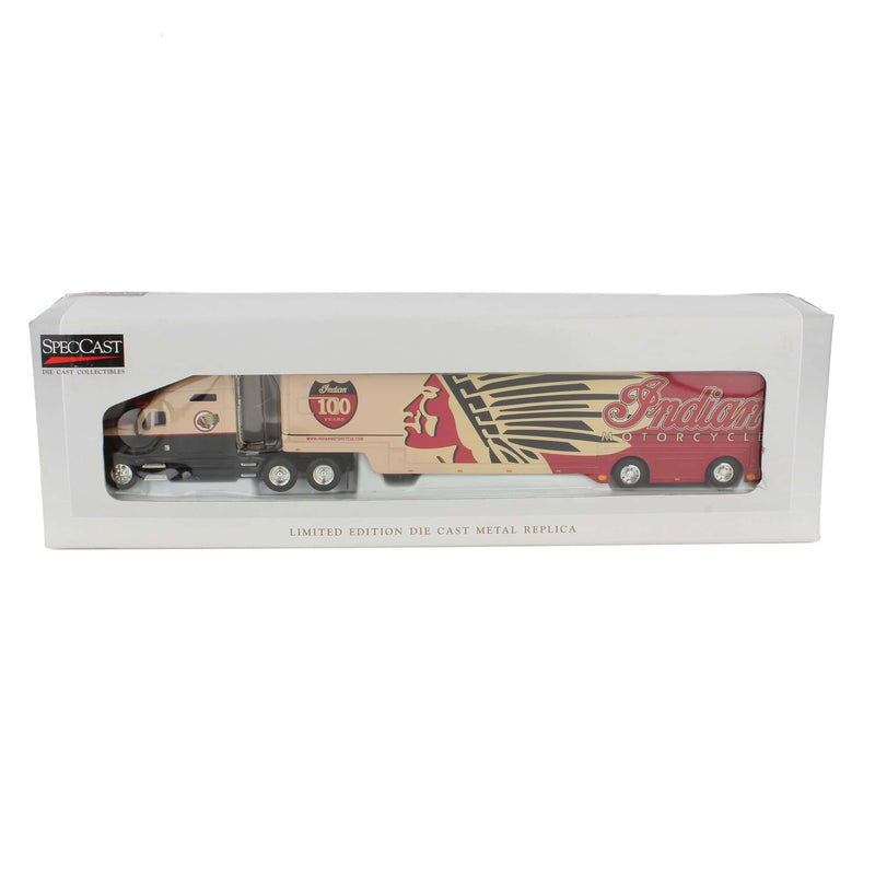 1/64 Kenworth T2000 Semi Truck with Featherlite Trailer by SpecCast, Indian Motorcycles 100 Years