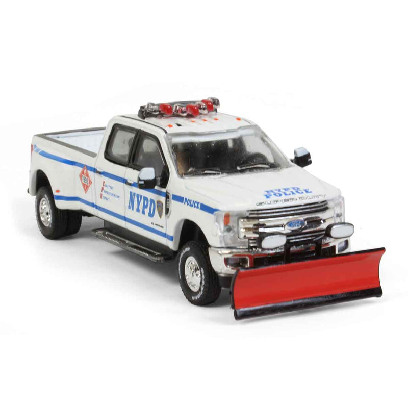 1/64 2019 Ford F-350 Dually Pickup Truck (NYPD) Class 3 Hazmat with Snow Plow