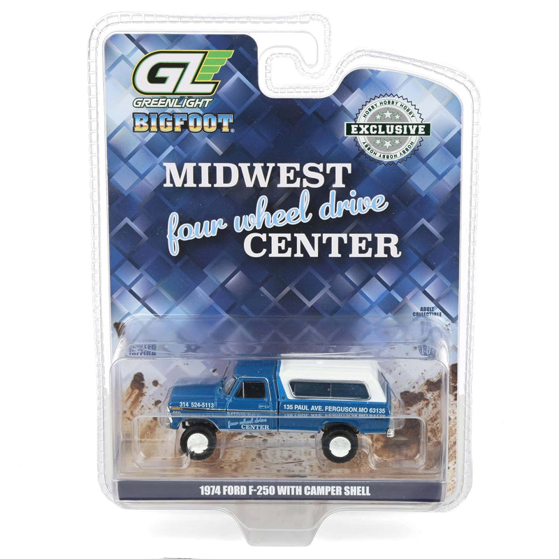 1/64 1974 Ford F-250 Pickup Truck with Camper Shell, Midwest 4WD Center