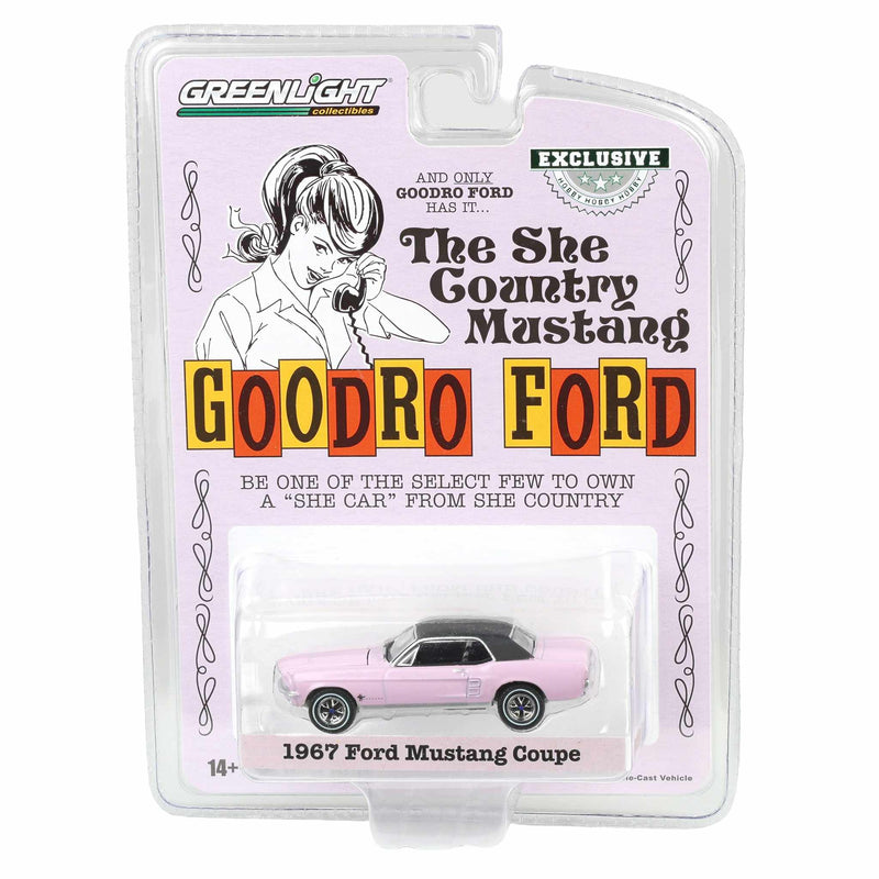 1/64 1967 Ford Mustang Coupe "She Country Special", Bill Goodro Ford, Denver, Colorado, Evening Orchid, Hobby Exclusive