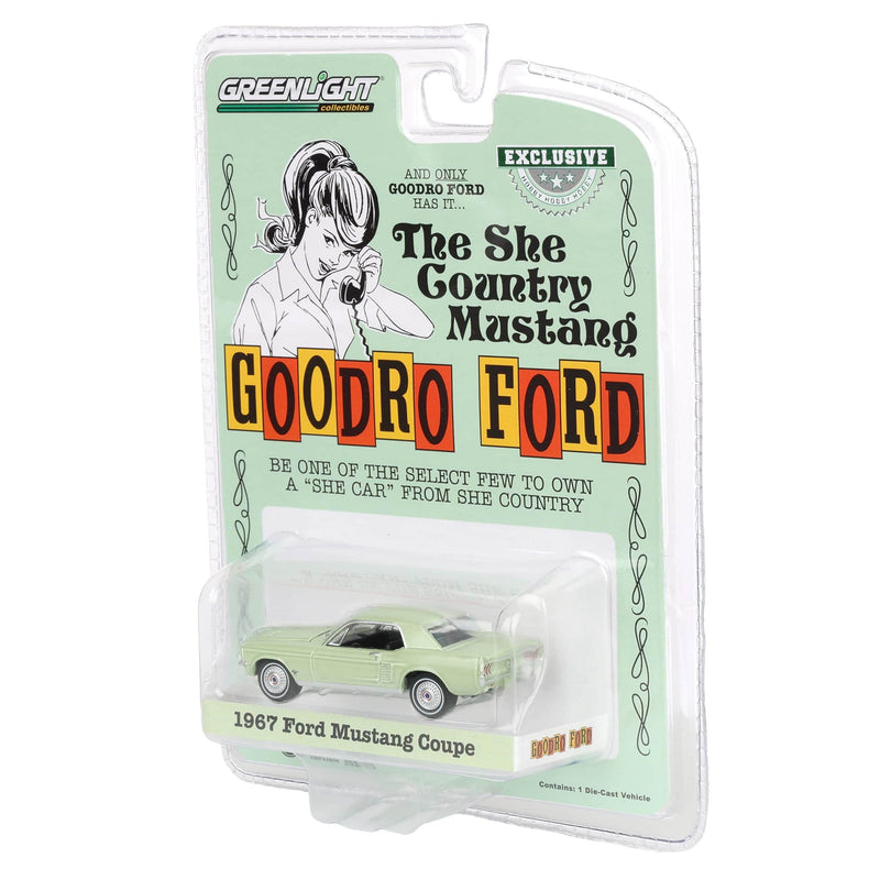 1/64 1967 Ford Mustang Coupe "She Country Special", Bill Goodro Ford, Denver, Colorado, Limelite Green, Hobby Exclusive