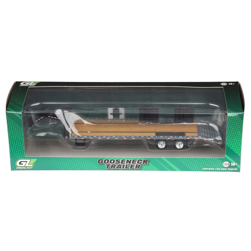 Raw Chase Unit ~ 1/64 Gooseneck Trailer with Red & White Conspicuity Stripes