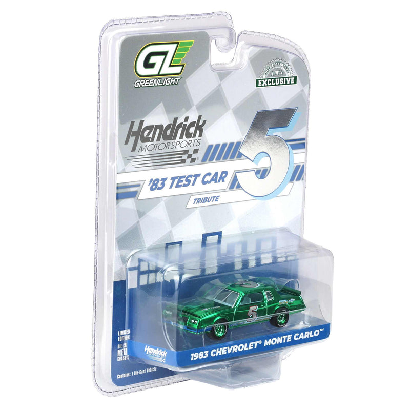 Green Chrome Chase Unit ~ 1/64 1983 Chevrolet Monte Carlo, Hendrick Motorsports First Test Car Tribute, Hobby Exclusive