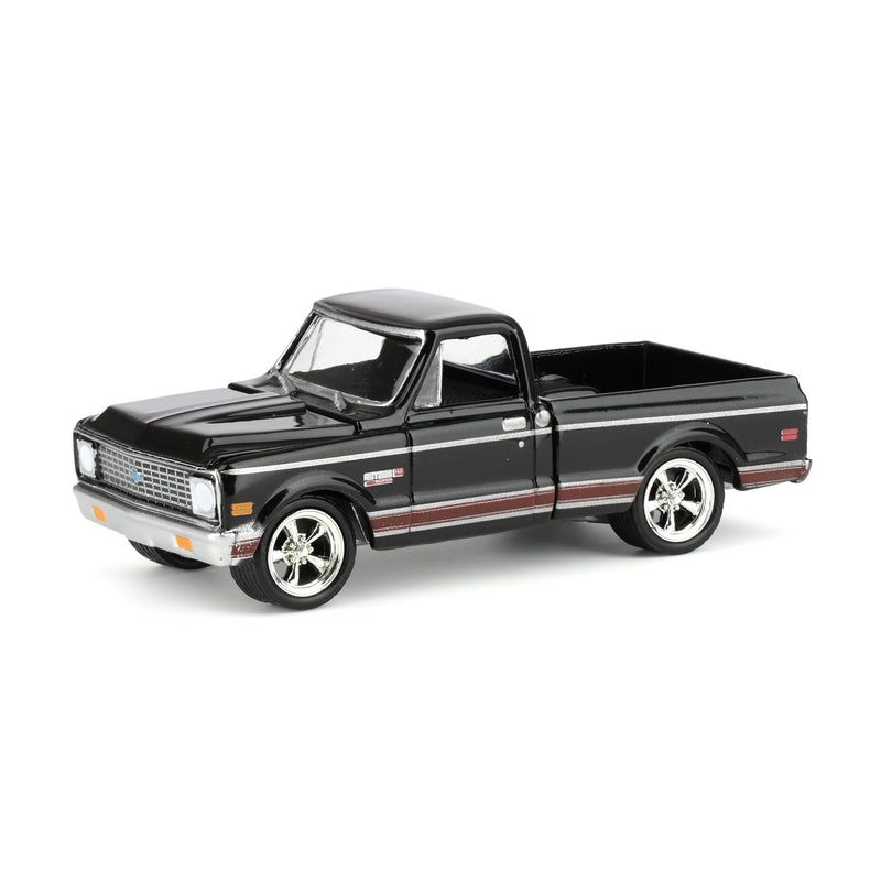 1/64 1972 Chevy Cheyenne C10 Short Bed, Black, Hobby Exclusive