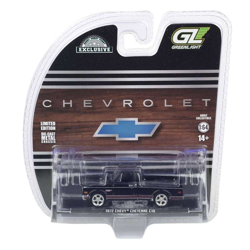 1/64 1972 Chevy Cheyenne C10 Short Bed, Black, Hobby Exclusive