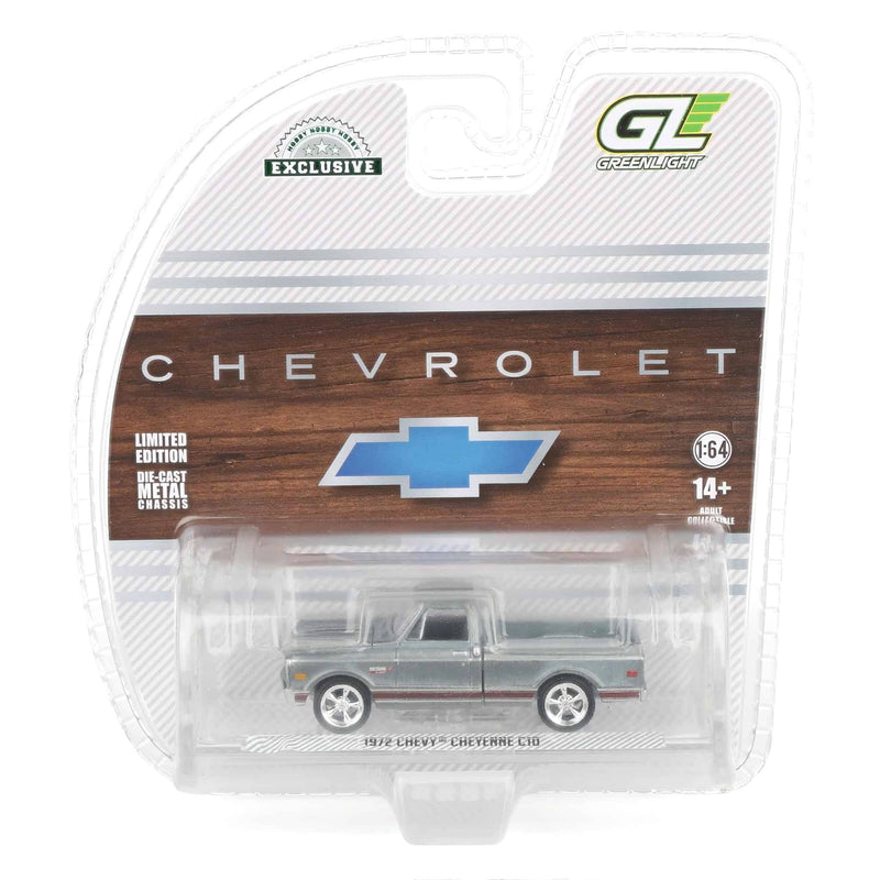 Raw Chase Unit ~ 1/64 1972 Chevy C10 Cheyenne Short Bed Pickup Truck, White, Hobby Exclusive by Greenlight