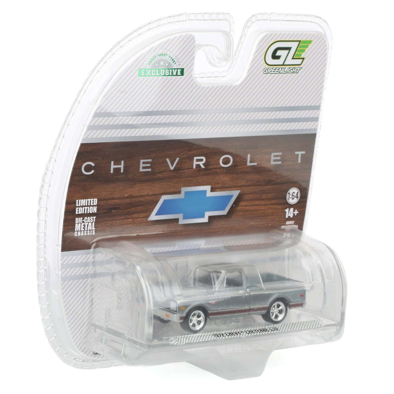Raw Chase Unit ~ 1/64 1972 Chevy C10 Cheyenne Short Bed Pickup Truck, White, Hobby Exclusive by Greenlight