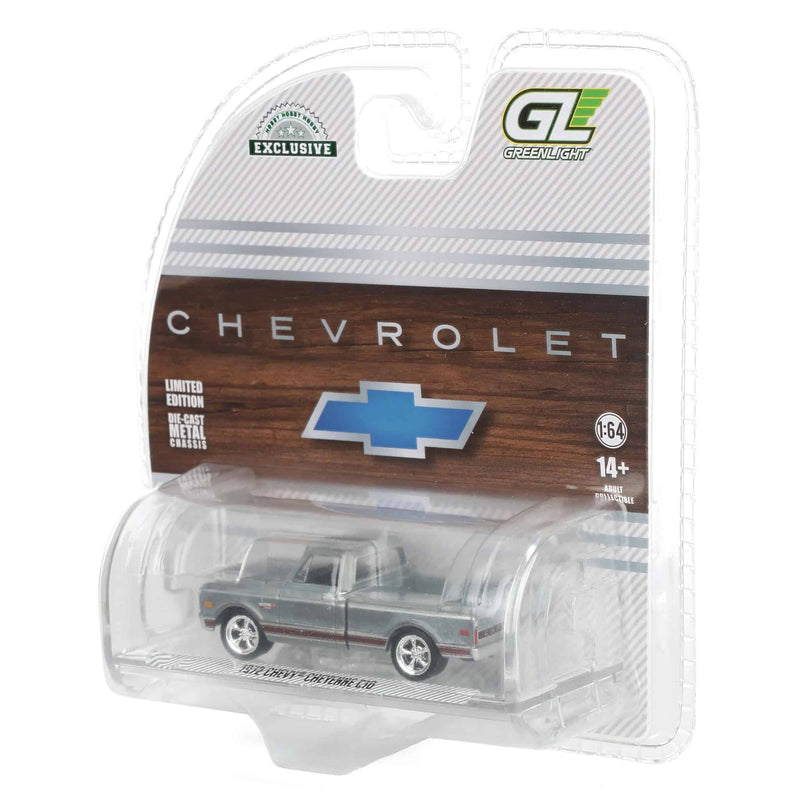Raw Chase Unit ~ 1/64 1972 Chevy C10 Cheyenne Short Bed Pickup Truck, White, Hobby Exclusive by Greenlight