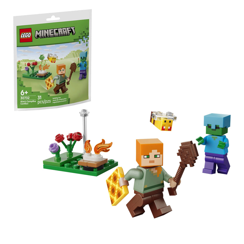 LEGO® Minecraft® Alex's Campfire Conflict, 31 Pieces