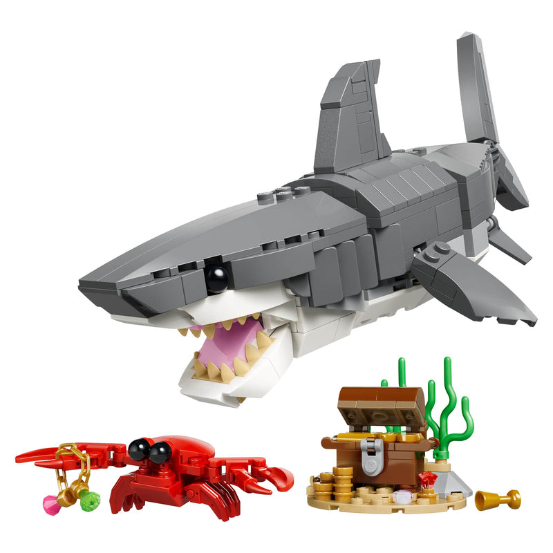 LEGO® Creator 3-in-1 Fierce Shark with a Treasure Chest Building Set, 379 Pieces