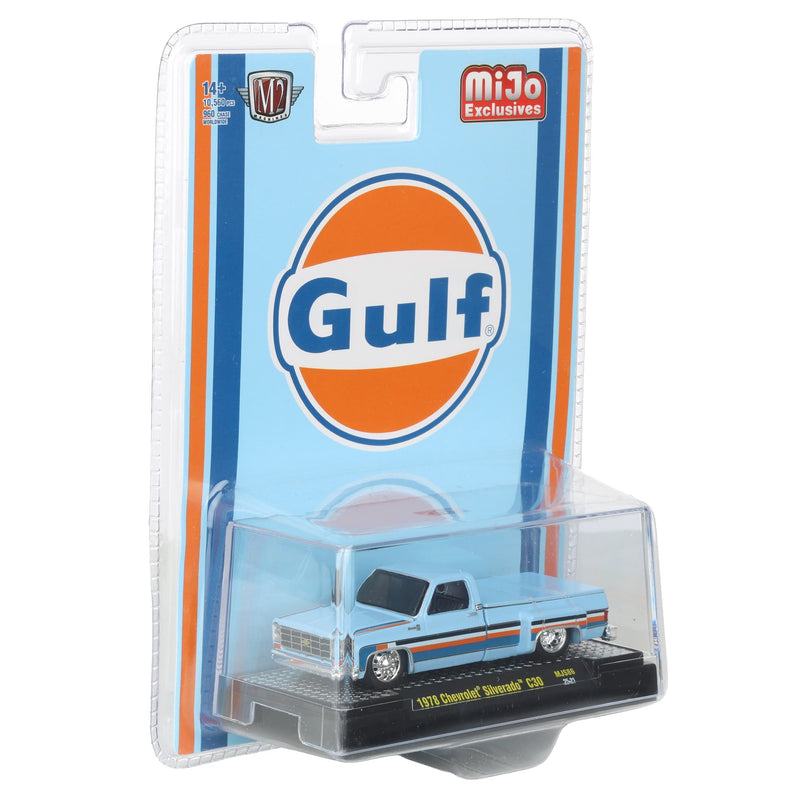 1/64 1978 Chevrolet Silverado C30, Blue, Orange & White Stripes Gulf Deco, Mijo