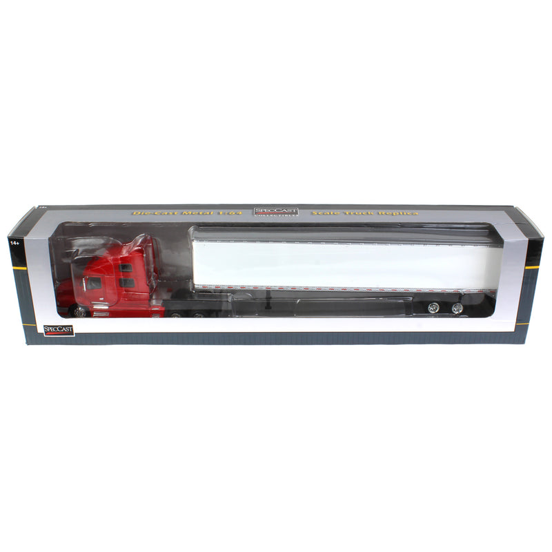 (B&D) 1/64 Red Volvo 770 Sleeper & 53ft Trailer with Double Doors - Damaged Box