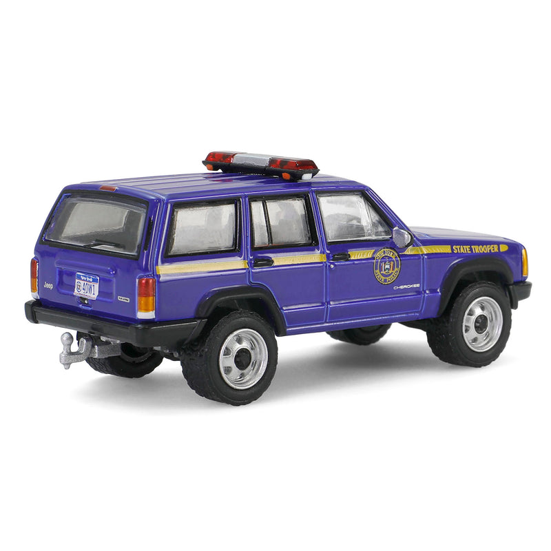 1/64 2001 Jeep Cherokee with Small Cargo Trailer, New York State Police, Hot Pursuit Hitch & Tow Series 1