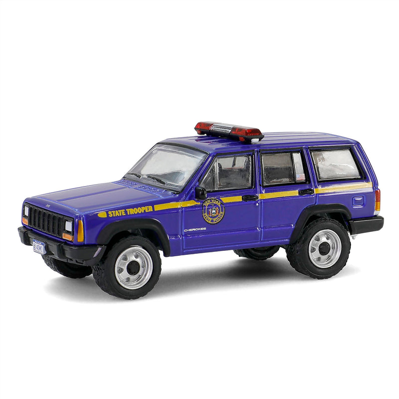 1/64 2001 Jeep Cherokee with Small Cargo Trailer, New York State Police, Hot Pursuit Hitch & Tow Series 1