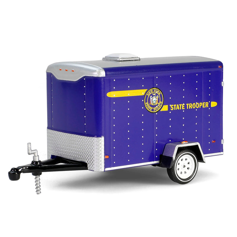 1/64 2001 Jeep Cherokee with Small Cargo Trailer, New York State Police, Hot Pursuit Hitch & Tow Series 1