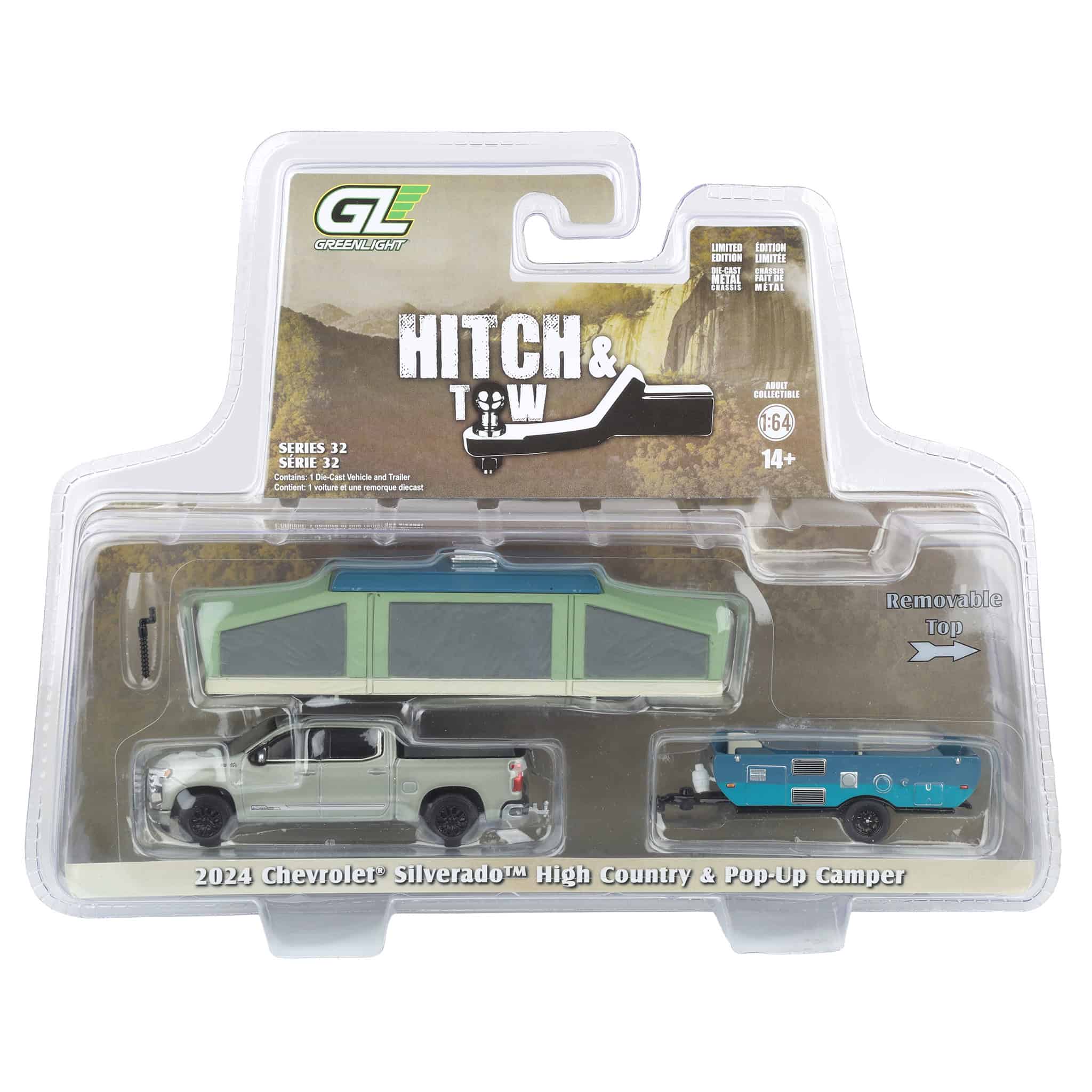 1/64 2024 Chevrolet Silverado High Country with Pop-Up Camper