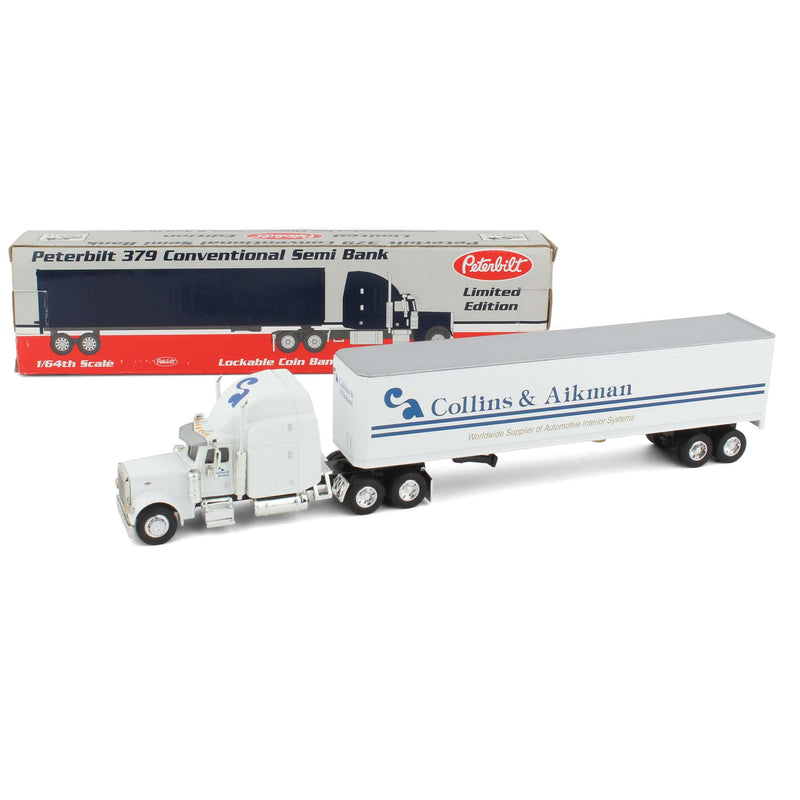 Peterbilt 379 Semi Truck & Trailer Lockable Coin Bank by SpecCast, Collins & Aikman Automotive Systems