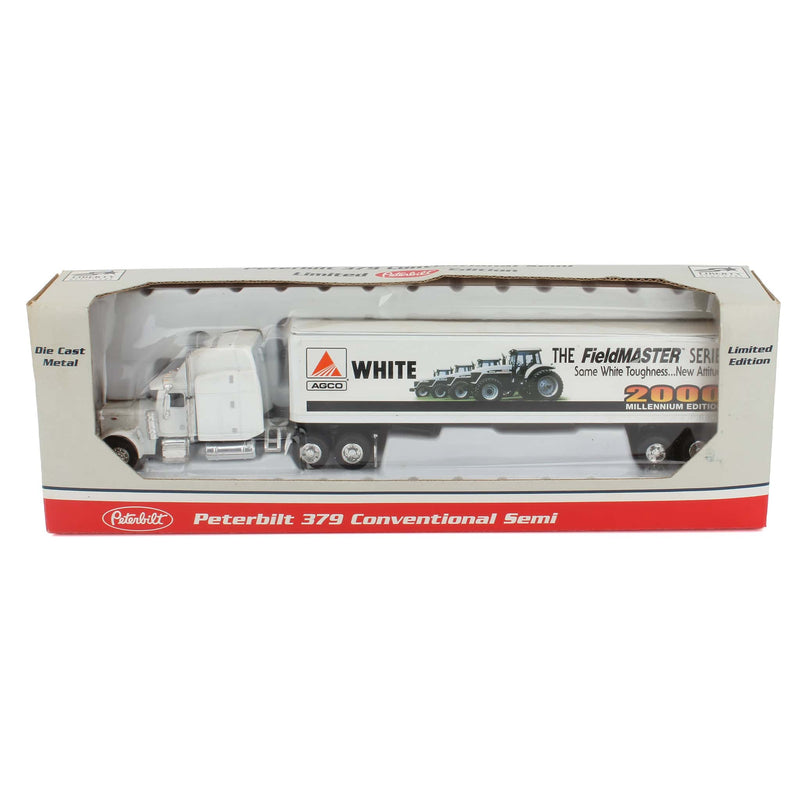 1/64 Peterbilt 379 Semi Truck & Trailer by SpecCast, Agco White Fieldmaster Series Tractors