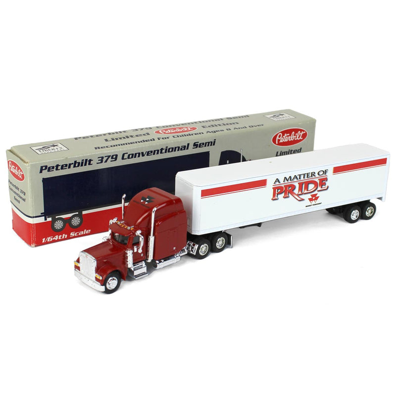 1/64 Peterbilt 379 Conventional Semi with Massey Ferguson Matter of Pride Box Trailer by SpecCast
