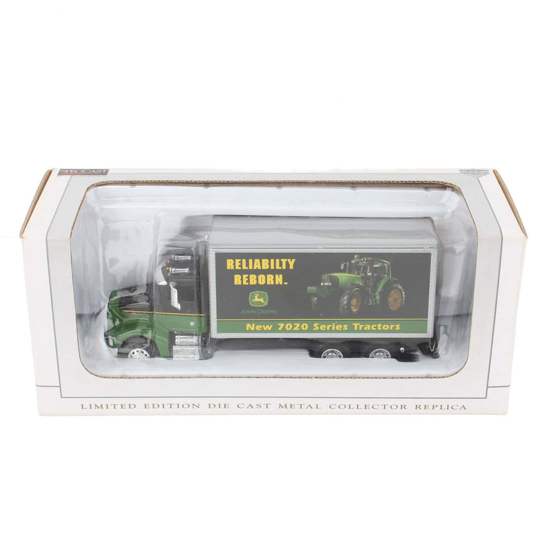 1/64 Peterbilt 385 Van Truck with John Deere Reliability Reborn 7020 Tractors deco by SpecCast