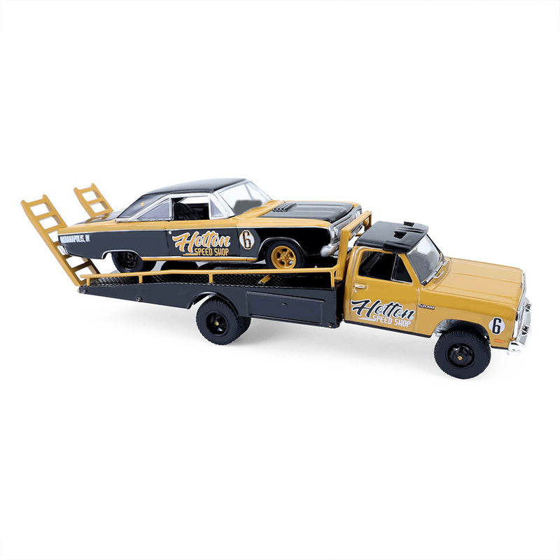 1/64 1985 Dodge Ram D350 Ramp Truck with 1965 Dodge Coronet, Ramchargers, H.D. Trucks Series 26