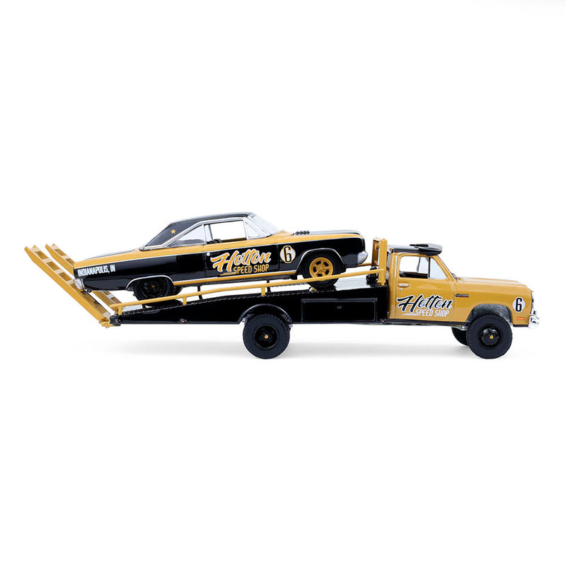 1/64 1985 Dodge Ram D350 Ramp Truck with 1965 Dodge Coronet, Ramchargers, H.D. Trucks Series 26