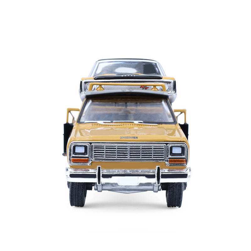 1/64 1985 Dodge Ram D350 Ramp Truck with 1965 Dodge Coronet, Ramchargers, H.D. Trucks Series 26