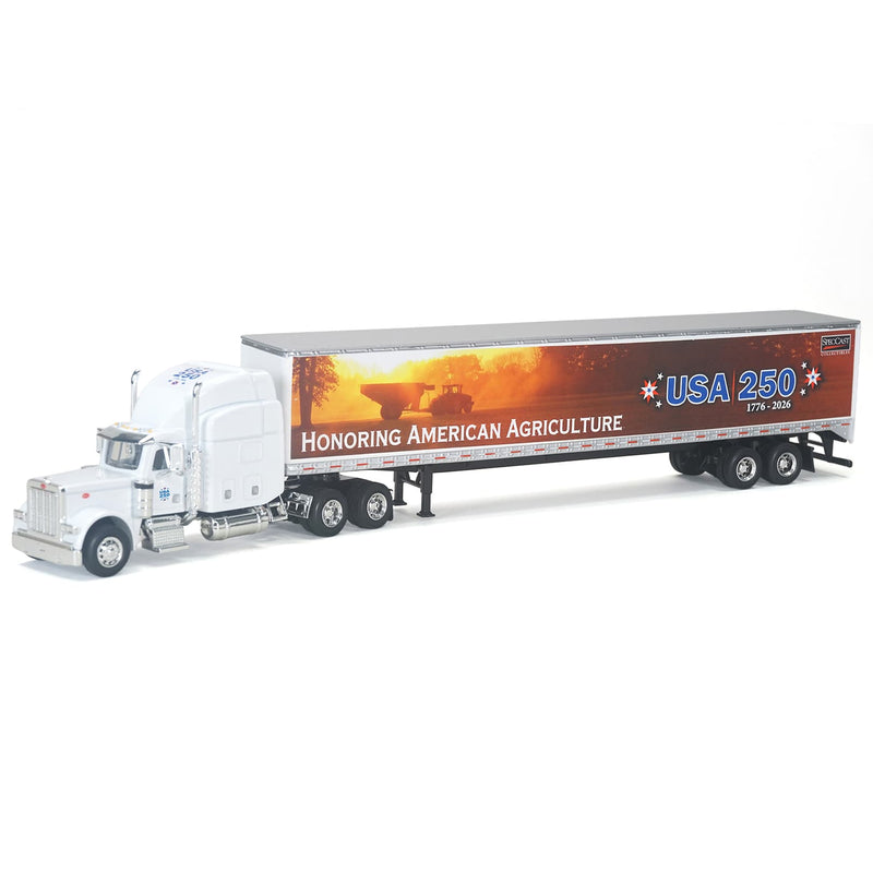 1/64 Peterbilt 379 Semi Truck with Honoring American Agriculture Trailer by SpecCast, USA 250th Anniversary