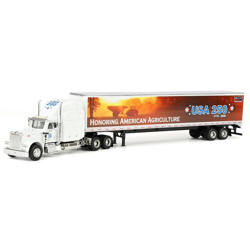 1/64 Peterbilt 379 Semi Truck with Honoring American Agriculture Trailer by SpecCast, USA 250th Anniversary