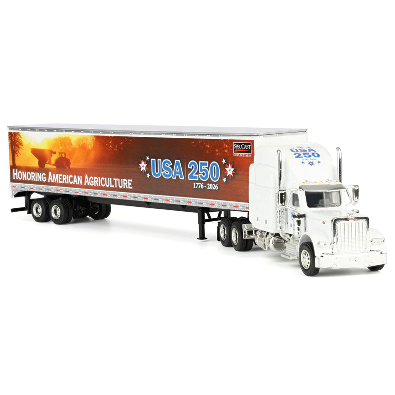 1/64 Peterbilt 379 Semi Truck with Honoring American Agriculture Trailer by SpecCast, USA 250th Anniversary