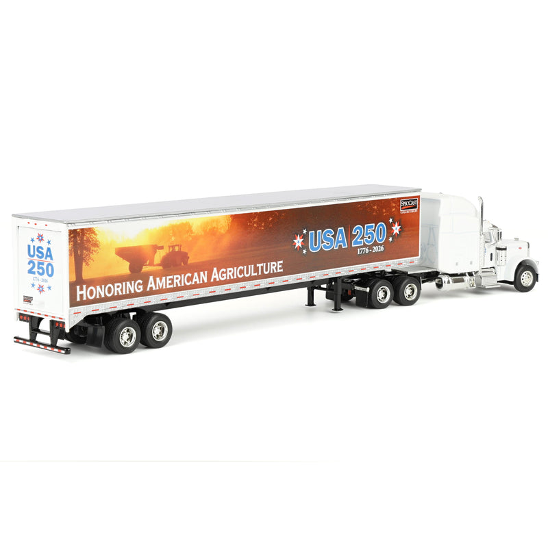 1/64 Peterbilt 379 Semi Truck with Honoring American Agriculture Trailer by SpecCast, USA 250th Anniversary