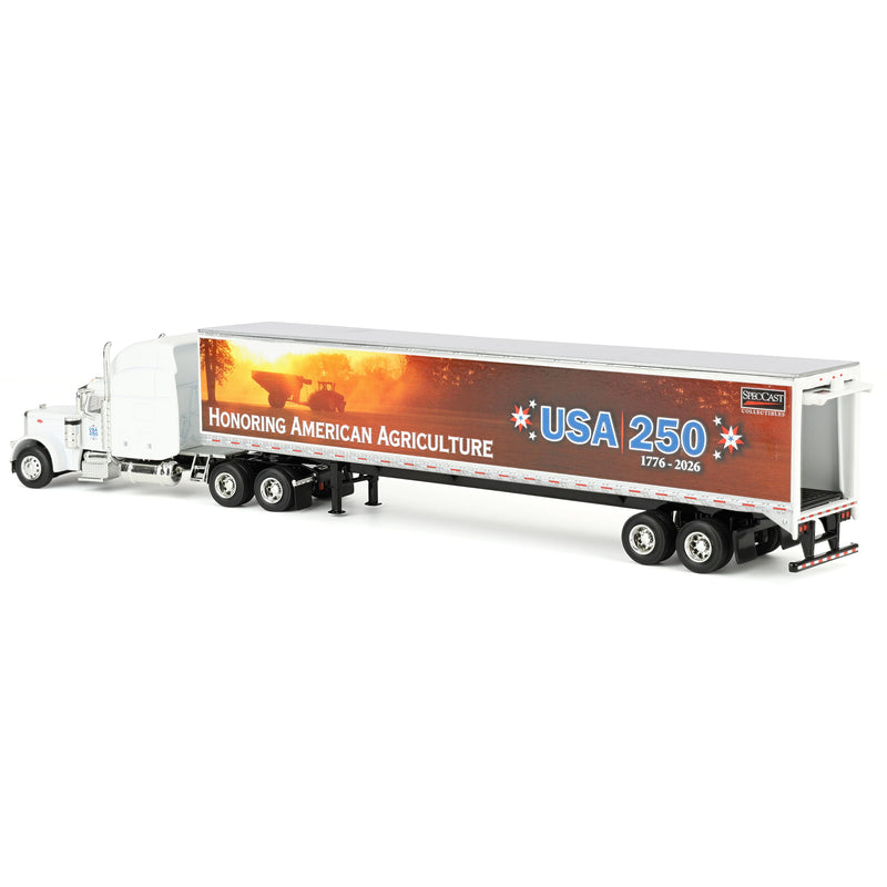 1/64 Peterbilt 379 Semi Truck with Honoring American Agriculture Trailer by SpecCast, USA 250th Anniversary