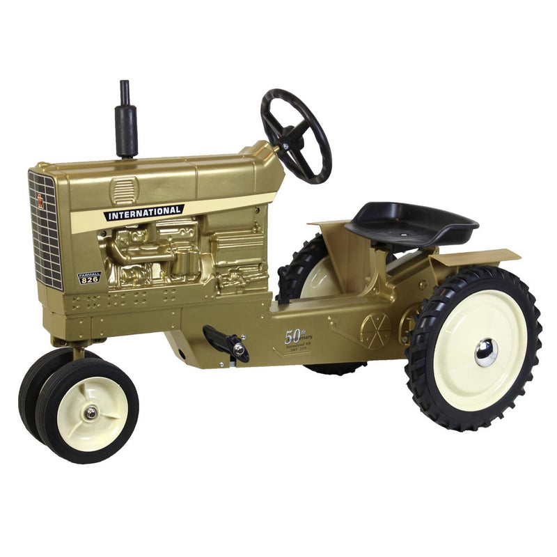 International 826 Narrow Front Pedal Tractor with Fenders & Muffler, 50th Anniversary Gold Paint