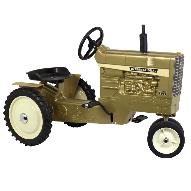 International 826 Narrow Front Pedal Tractor with Fenders & Muffler, 50th Anniversary Gold Paint