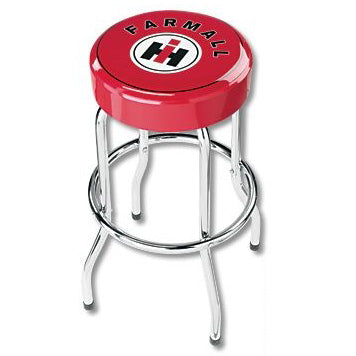 IH Farmall 29 Inch Red Stool with Chrome Plated Legs