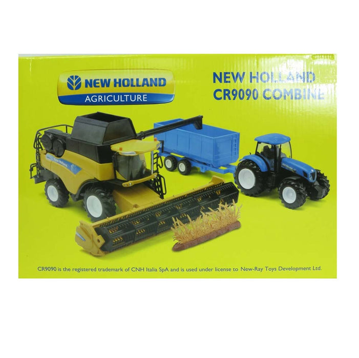 1/32 New Holland Combine, Tractor & Grain Cart by New Ray