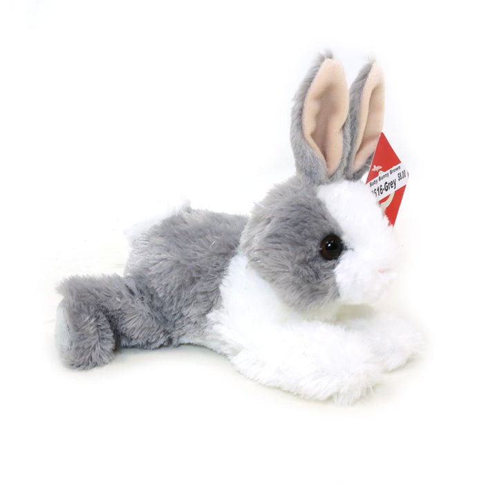 Grey & White Baby Bunny Mini Flopsie Plush Animal By Aurora