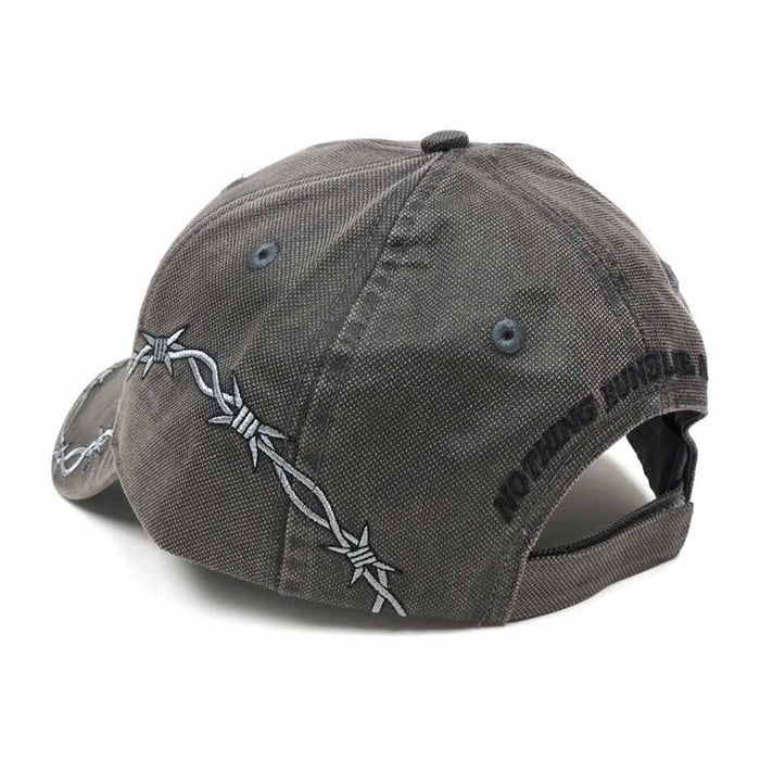 John Deere Waxed Cotton Charcoal Hat with Barbed Wire Embroidery