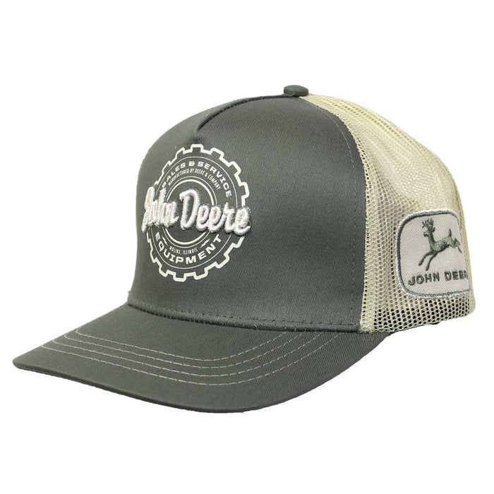 John Deere Olive Green High Profile Twill and Tan Mesh Cap